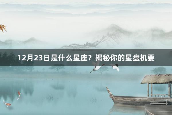 12月23日是什么星座？揭秘你的星盘机要